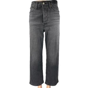 Levi's Ribcage Straight Ankle Women's Black High Waisted Denim Jeans Size 27
